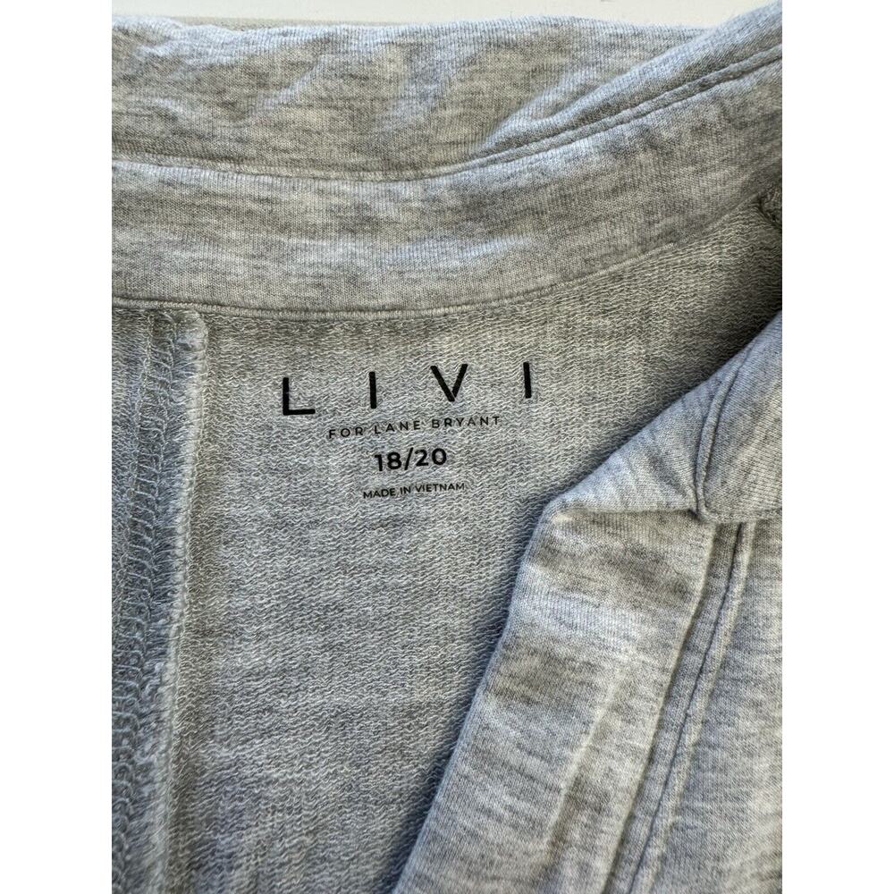 Livi Active Lane Bryant Short Sleeve Crop Top Size 18/20 Collared Gray Grey - Picture 3 of 7
